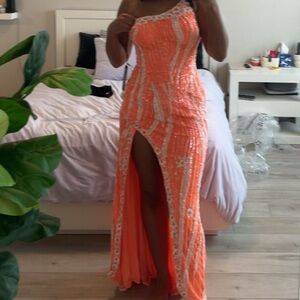 Coral Prom Dress. Amarra